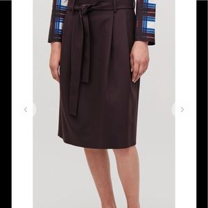 COS  Paper-bag Waist Wool Skirt